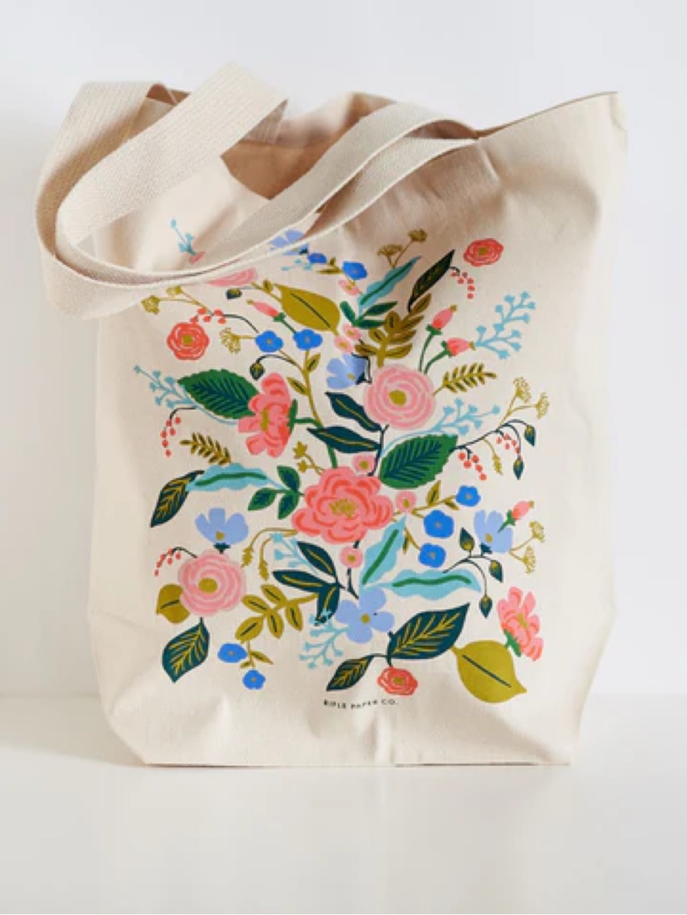 RIFLE PAPER CO FLORAL VINES TOTE BAG